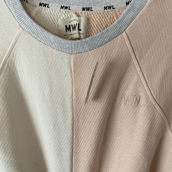 MADEWELL MWL Airyterry Colorblock Crop Sweatshirt - Picture 6 of 9